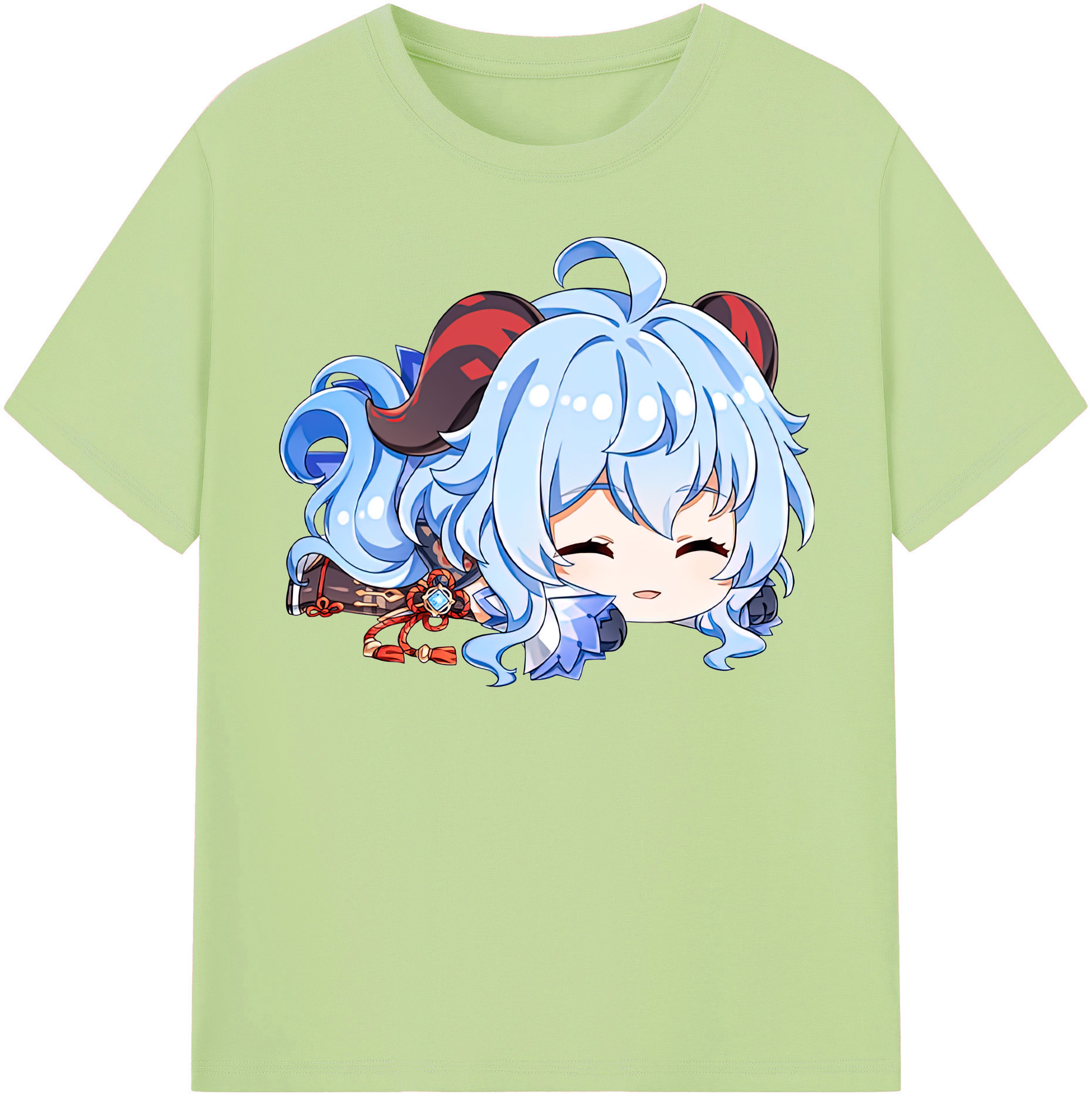げんし神 甘雨 かんう genshin Ganyu 綿100％半袖Tシャツ（フロントプリント）
